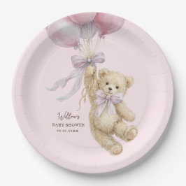 Plato De Papel Teddy Bear Balloons Baby Shower Paper Plates