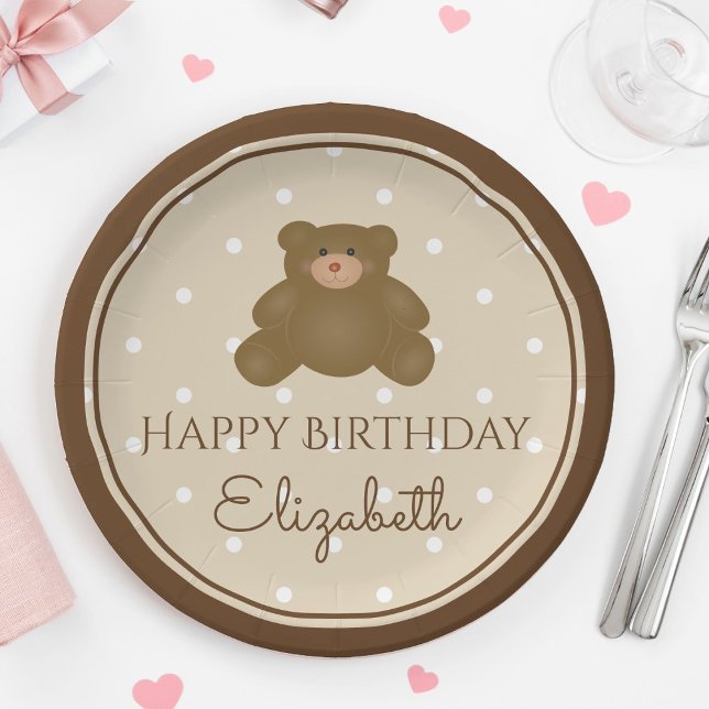 Plato De Papel Teddy Bear Bear Bebé Primera Fiesta de Cumpleaños (Subido por el creador)