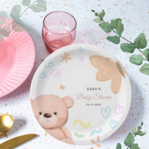 Teddy Bear Cute Pastel Chica Baby Shower Personali