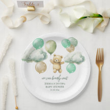 Teddy Bear Globons Green Sky Baby Shower