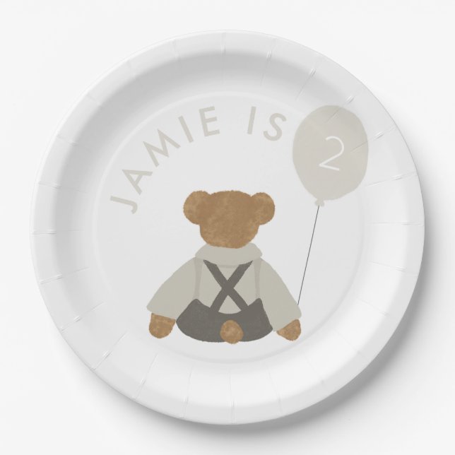 Plato De Papel Teddy Bear Picnic Baby Birday (Anverso)