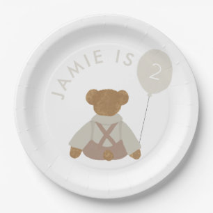 Plato De Papel Teddy Bear Picnic Baby Birday
