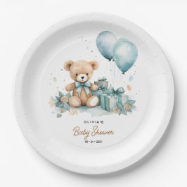 Plato De Papel Teddy Bear Podemos Esperar A Baby Shower