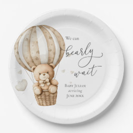 Plato De Papel Teddy Bear Podemos Esperar A Baby Shower