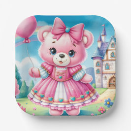 Plato De Papel Teddy Bear Princess