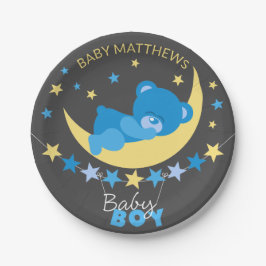 Plato De Papel Teddy Bear, Un Muchacho Durmiente En El Baby Showe