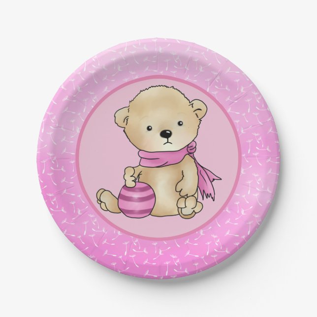 Plato De Papel Teddy mit Ball  pappteller (Anverso)