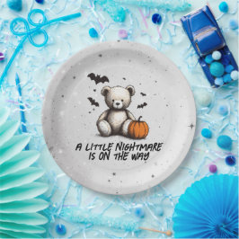 Plato De Papel Teddy Pumpkin Baby Shower