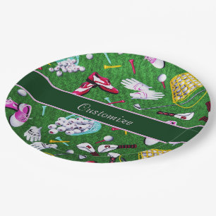 Plato De Papel Tee Time Girly Golf