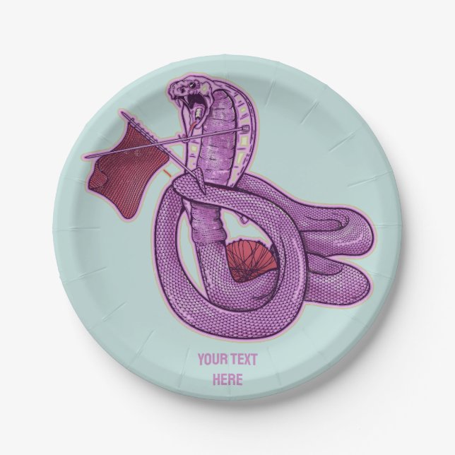 Plato De Papel Tejido de serpientes (Anverso)