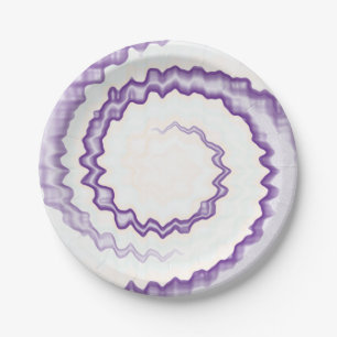 Plato De Papel Tejido de tinta morado fiesta fresco de remolino b