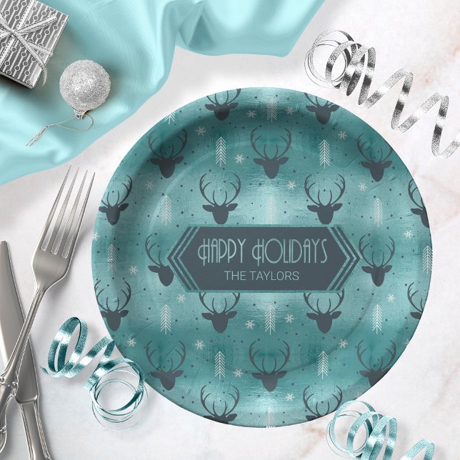 Plato De Papel Tejidos de venado Flechas Navidades Patrón ID861 V (Subido por el creador)