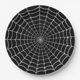 Plato De Papel Tela de Araña Espeluznante Halloween
