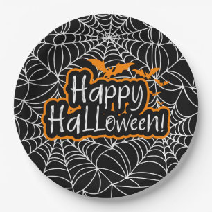 Plato De Papel Telarañas de Halloween