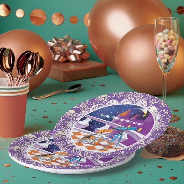 Plato De Papel telescopio de perros (Multi)