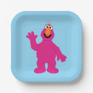 Plato De Papel Telly Monster de Barrio Sésamo