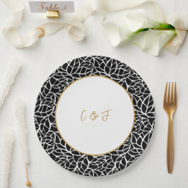 Plato De Papel Tema Boda botánico moderno