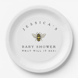 Plato De Papel Tema de Baby Shower Bumble Bee