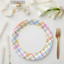 Tema de Baby Shower Moderno a Cuadros Coloridos Am