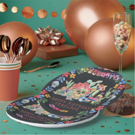 Plato De Papel Tema de Día de los Muertos Personalizado
