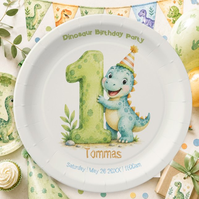 Plato De Papel Tema de dinosaurio lindo (Subido por el creador)