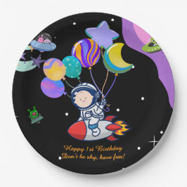 Plato De Papel Tema de fiesta de cumpleaños espacial | Decoración