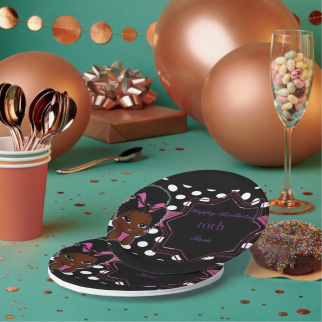 Plato De Papel Tema de Glam Chica (Multi)