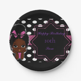 Plato De Papel Tema de Glam Chica