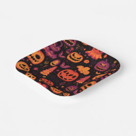 Plato De Papel Tema de Halloween
