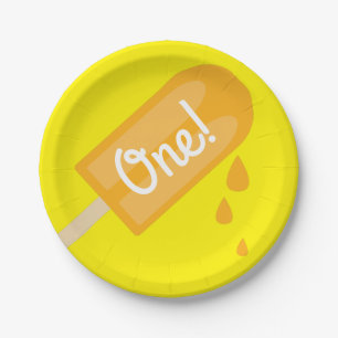 Plato De Papel Tema de la fiesta de cumpleaños del verano lindo