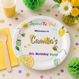 Plato De Papel Tema de limón de verano Cumpleaños de niños 