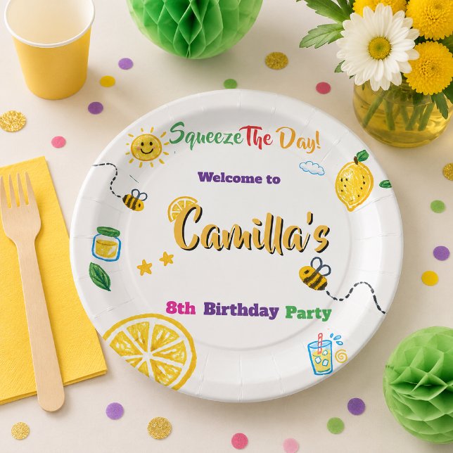 Plato De Papel Tema de limón de verano Cumpleaños de niños  (Subido por el creador)