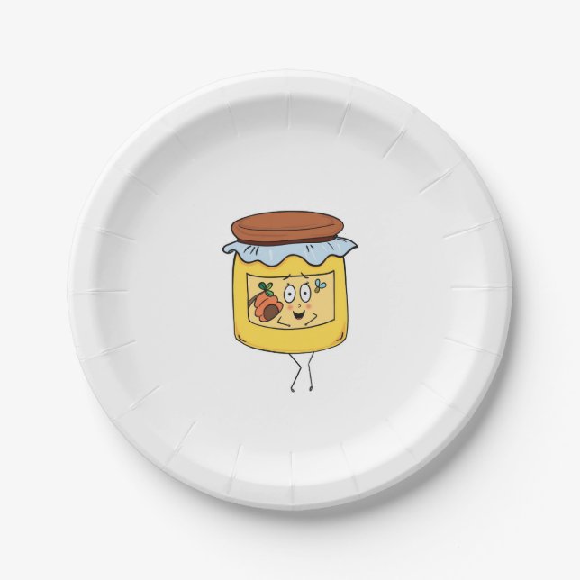 Plato De Papel Tema de miel, personaliza Miel, (Anverso)