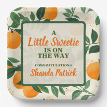 Tema de naranja lindo Baby Shower