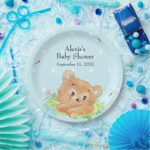 Plato De Papel Tema de osito de peluche para bebé niño