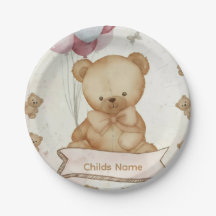 Tema de oso de peluche con acuarela vintage