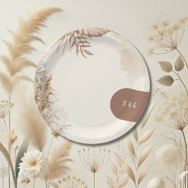 Plato De Papel tema del Boda del Boho Minimalista beige