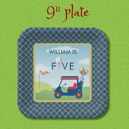 Plato De Papel Tema del Boy Golf 5ª fiesta de cumpleaños