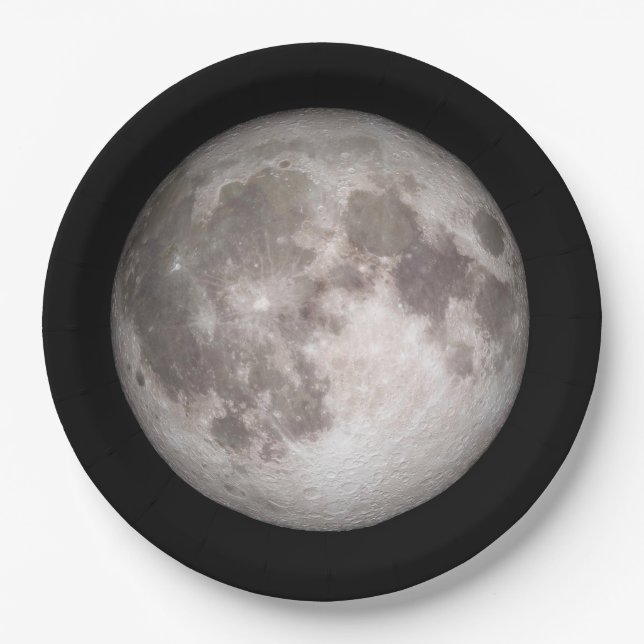 Plato De Papel Tema del espacio (Anverso)