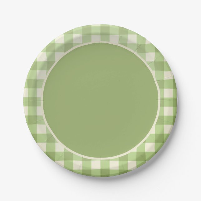 Plato De Papel Tema del Jardín de la zona (Anverso)