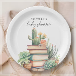 Plato De Papel Tema del libro de Cactus | Baby Shower