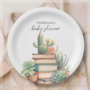 Plato De Papel Tema del libro de Cactus   Baby Shower