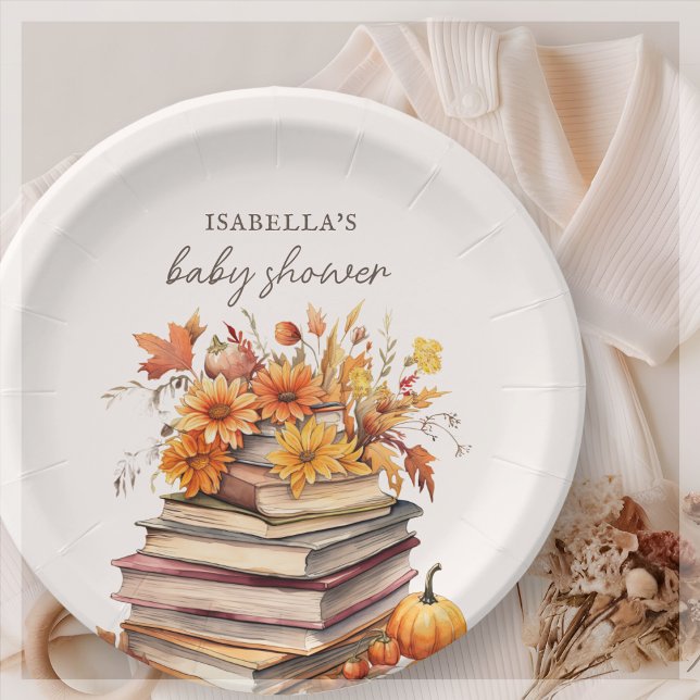 Plato De Papel Tema del libro otoño | Baby Shower (Subido por el creador)