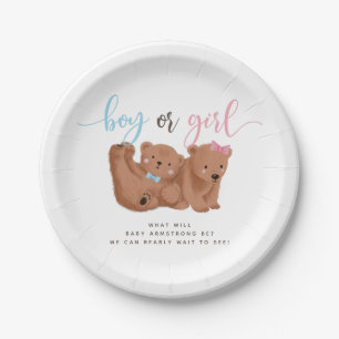 Plato De Papel Tema del oso Género Revelación de papel Fiesta