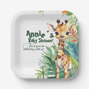 Plato De Papel Tema del Safari silvestre, jungla, Safari acuarela