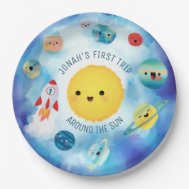 Plato De Papel Tema espacial Cohete del espacio ultraterrestre Pr