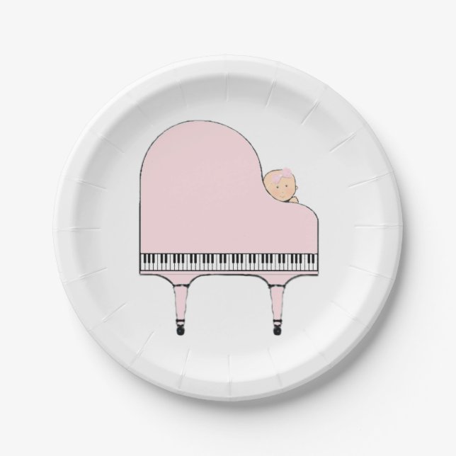 Plato De Papel Tema musical creativo de Baby Shower (Anverso)