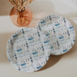 Plato De Papel Tema náutico Ahoy es un niño Baby Shower<br><div class="desc">Tema náutico niño de la ducha de bebé placas de papel.</div>