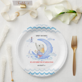 Plato De Papel Tema náutico de Baby Shower