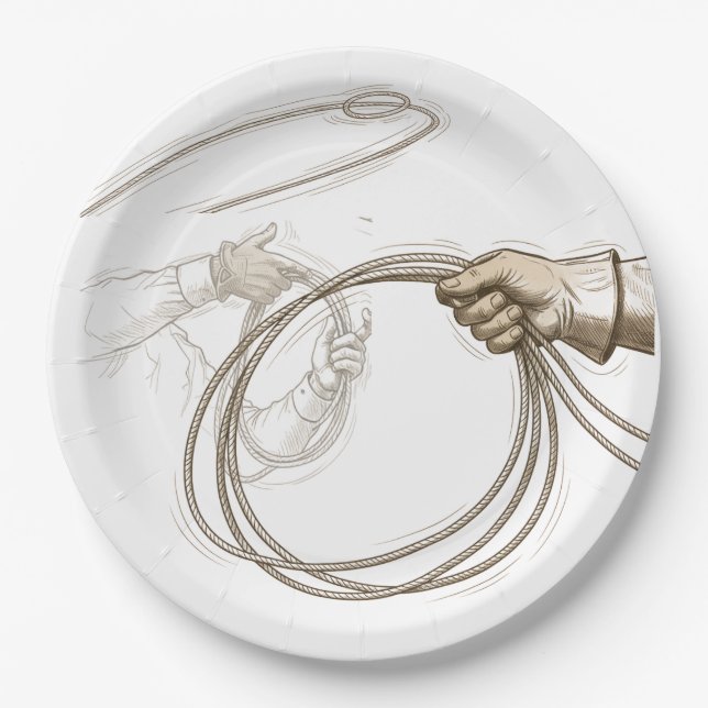 Plato De Papel Tema Rodeo (Anverso)
